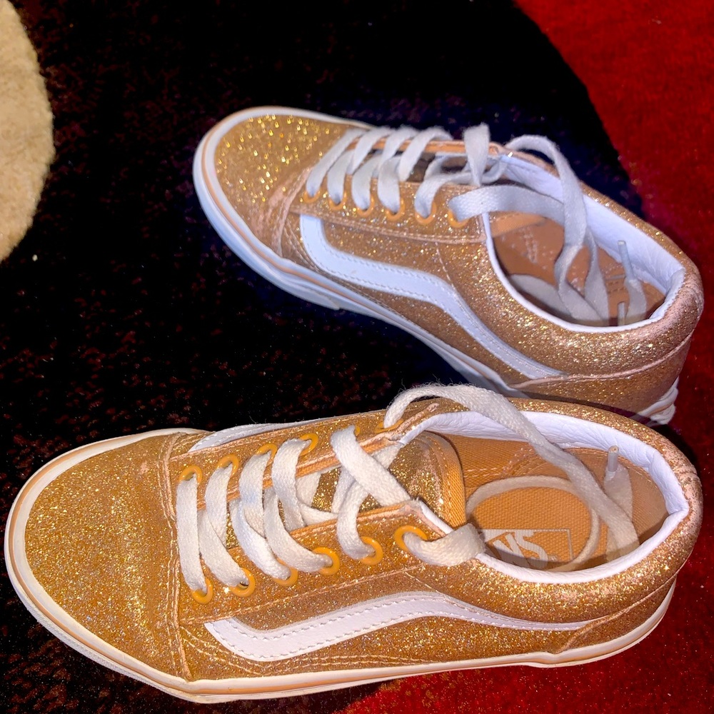 Vans shimmer gold sneakers children size 1